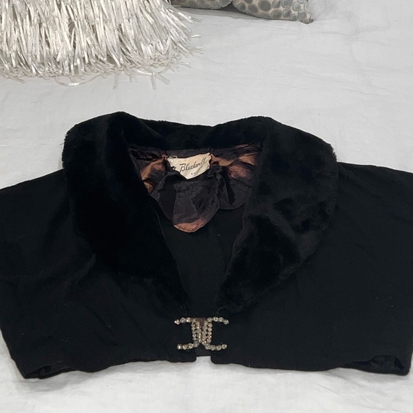 Vintage 1960”s Mr. Blackwell Black Faux Fur Jacket Size Small - Picture 1 of 13